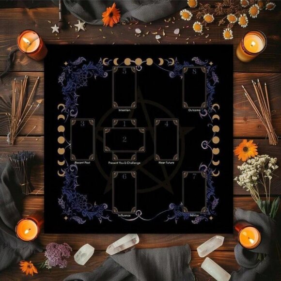 Moon Phases Celtic Cross Tarot Cloth Tapestry NWT - Picture 2 of 3